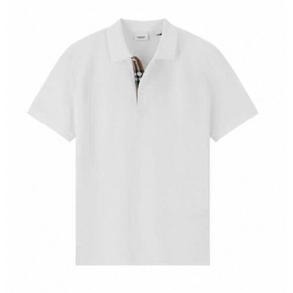 Burberry Men’s Hartford Check Cotton Polo Shirt White M 8084397